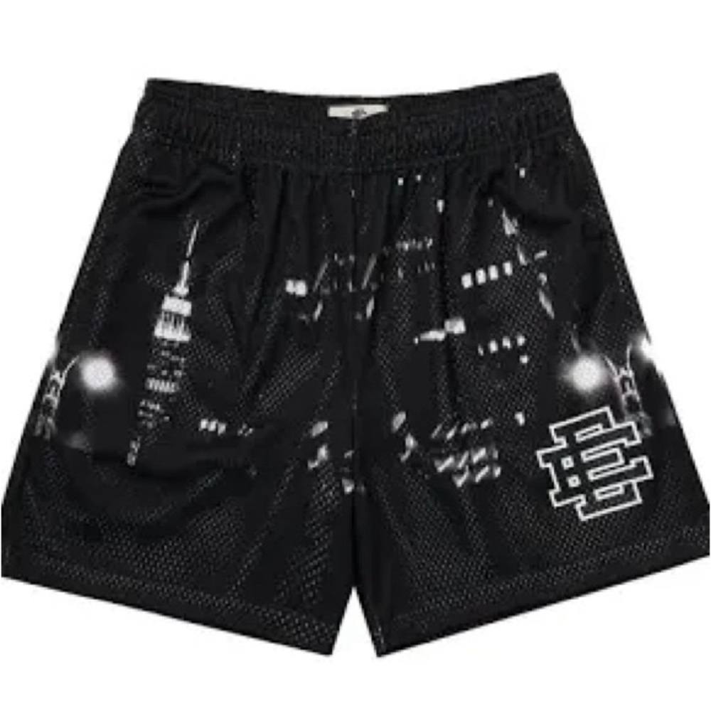 Black Graphic Men's Shorts